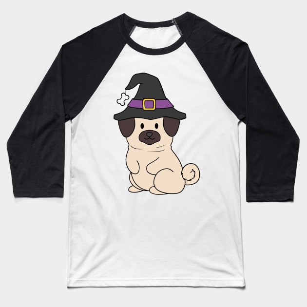 Halloween Pug Baseball T-Shirt by BiscuitSnack